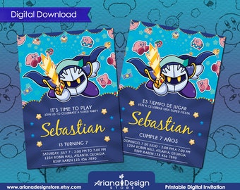 Meta Knight Digital Invitation | Meta Knight Birthday Invitation | Meta Knight Printable Card | Meta Knight Birthday Party