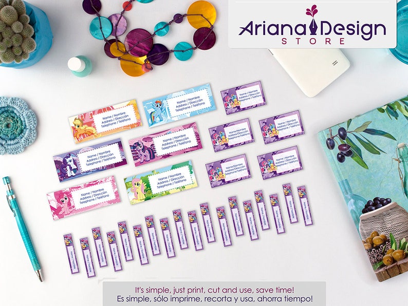 Pony Personalized Name Tags Little Pony School Stickers Etsy