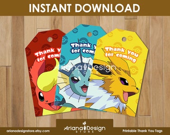 Evolutions Party Printable Thank You Tags | Evolutions Party Cards | Evolutions Party Decoration | Evolutions Birthday Party