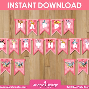 Evolutions Pink Birthday Banner | Evolutions Pink Party Banner for Girls | Evolutions Pink Printable Decoration