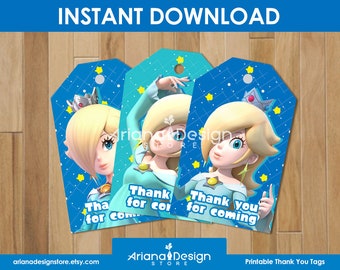 Rosalina Printable Thank You Tags | Rosalina Party Cards | Rosalina Party Decoration | Princess Rosalina Birthday Party