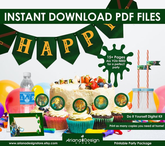 Legend of Zelda Party Decorations | Legend of Zelda Printable Birthday