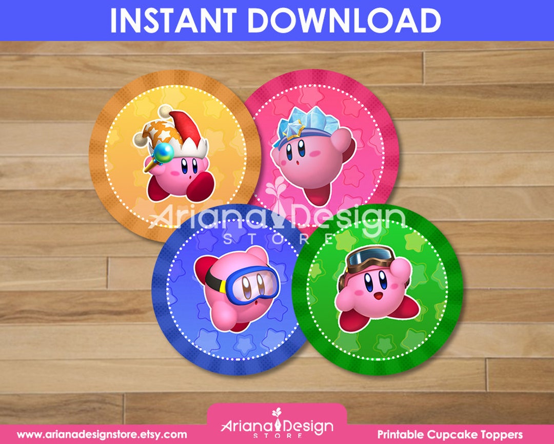 video game characters, Kirby, cupcakes, cake, sweets