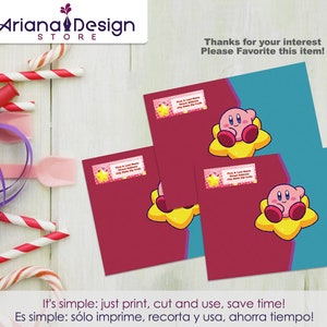 kirby printable birthday invitation kit kirby digital etsy