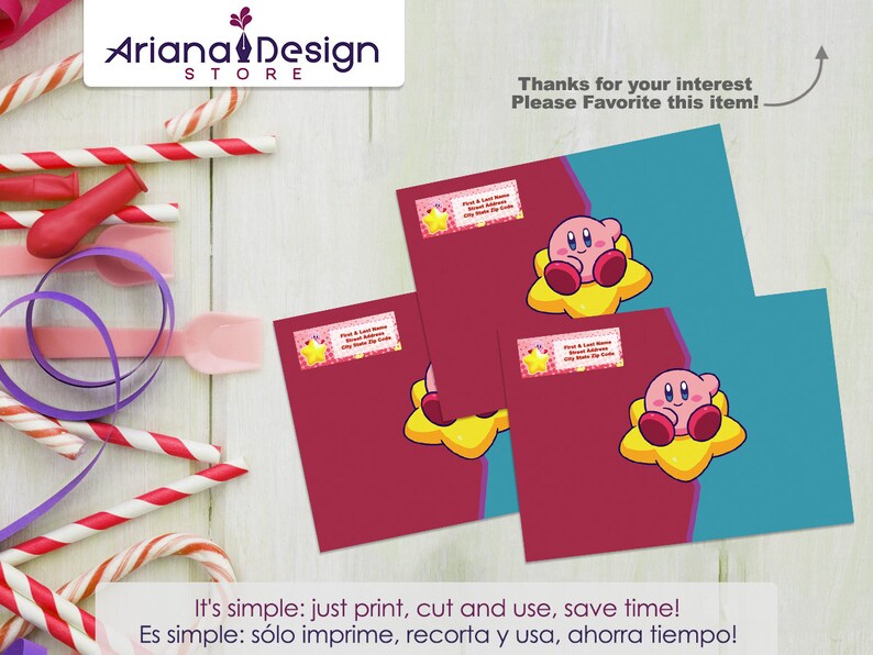 Kirby Printable Birthday Invitation Kit Kirby Digital | Etsy