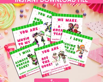Splatoon Valentine's Day Card, Splatoon Friendship Cards, Splatoon Compliment Cards, Splatoon Valentine Cards, Splatoon Grettings Card
