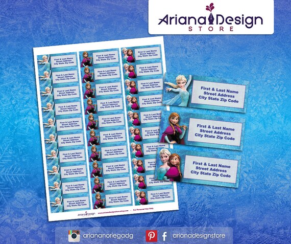 Frozen Printable Address Labels Frozen Return Address Labels Mailing Labels By Ariana Design Store Catch My Party