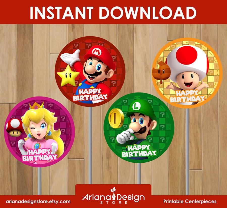 Super Mario Bros. 3 Pegatinas Personalizadas Fiesta de Cumpleaños 3 a  elegir -  México