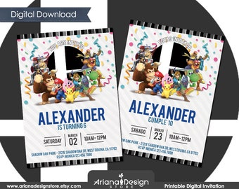 Smash Bros Digital Invitation | Smash Bros Birthday Invitation | Smash Bros Printable Card | Smash Bros Birthday Party