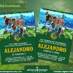 Legend of Zelda Invitation | Zelda Birthday Invitation | Legend of Zelda Printable Party | Legend of Zelda Card