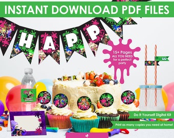 Splatoon Party Decorations | Splatoon Birthday Party | Splatoon Party Supplies | Splatoon Party Favors | Splatoon Printable Party