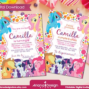 Pony Birthday Digital Invitation Printable  | Little Pony Party Invitation | Pony Birthday Card | Little Pony Birthday Party