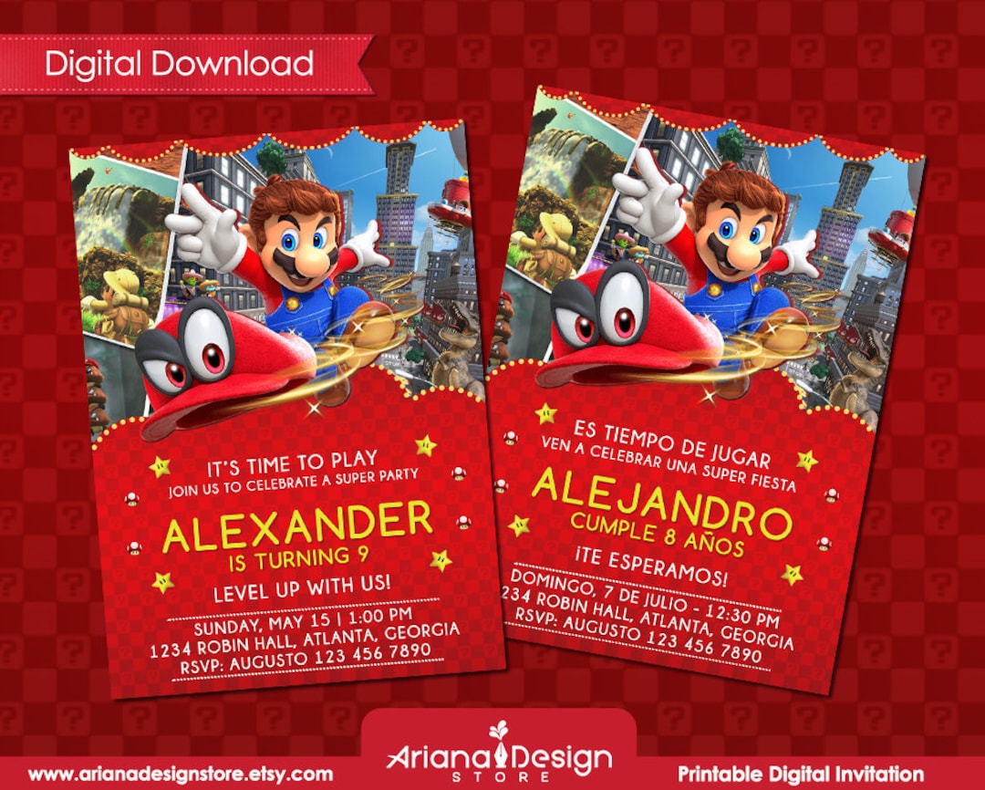 Super Mario Bros Free Party Printables and Invitations. - Oh My