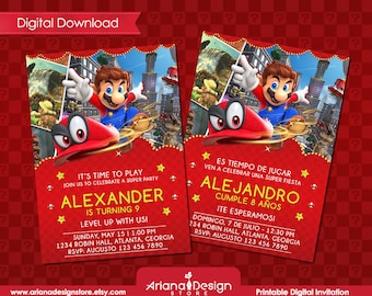 Super Mario Odyssey Birthday Invitation | Super Mario Bros Printable Invitation | Mario Party Invitation | Super Mario Odyssey Decoration