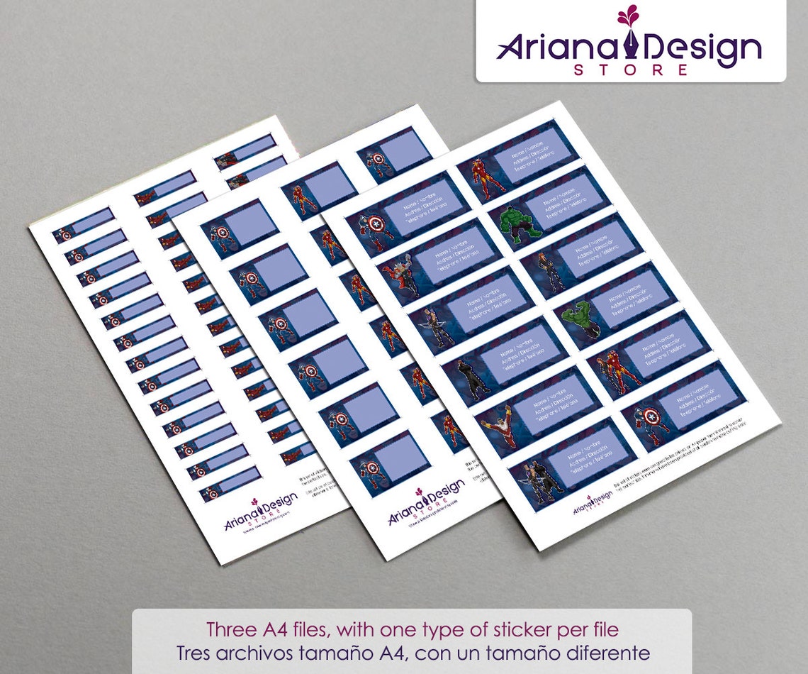 Avengers Personalized Name Tags Avengers School Stickers Etsy