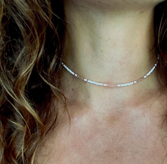 White Rose Choker - Etsy Australia