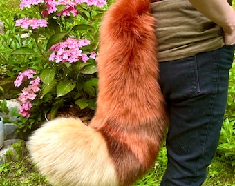 Any Color Fluffy Tanuki/Raccoon Tail: Plush Fursuit Cosplay Therian Costume Accessory
