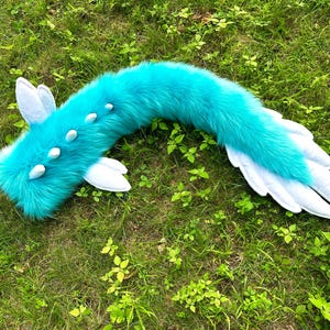Dowolny Kolor Extra Big Angel Dragon Fursuit Tail - Puszysty Furry Cosplay Minky Pióra Skrzydła Miękkie Słodkie