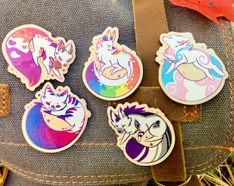 Pride Wolves Wooden Pin – LGBTQ+ Enamel Pin