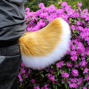 Ogon króliczka jelenia w dowolnym kolorze - puszysty, futrzany szczeniak Therian Cosplay Fursuit Tail