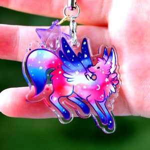 Cosmo the Star Gazer Wolf - Acrylic Charm 1.5 Doublesided Cute Furry Keychain Cellphone Strap