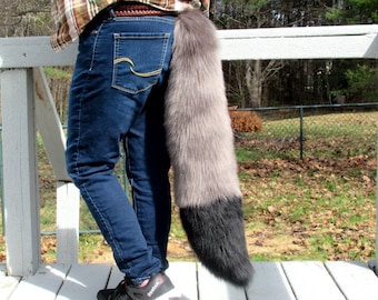 Any Color Fluffy Long Canine Wolf Tail  Furry Cosplay Fursuit Plush Therian