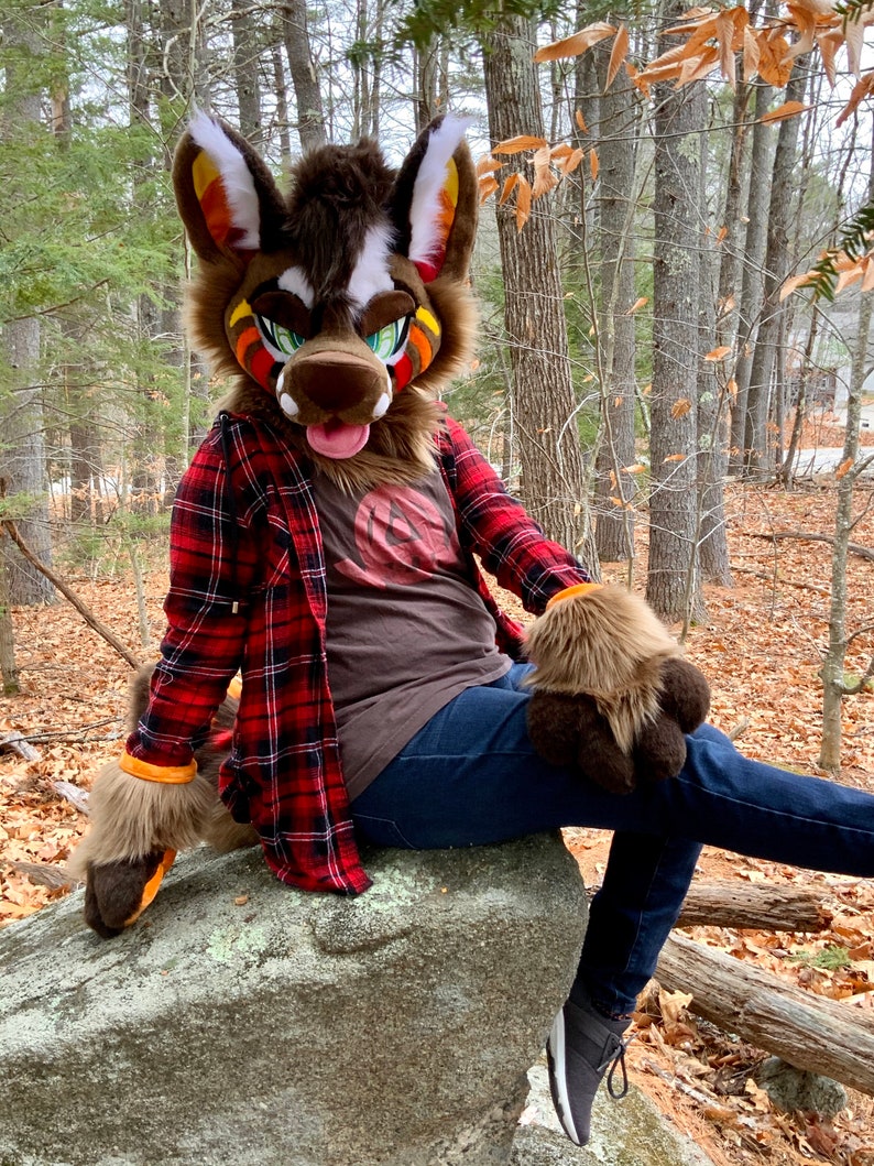 Chestnut the Autumn Hyena NEW Fursuit Partial Ready to Ship | Etsy