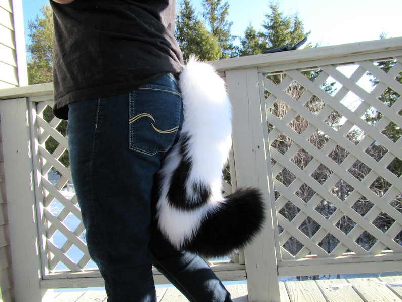 Okami Inspired Fluffy Furry Any Color Wolf Tail Cosplay Fursuit Costume image 3