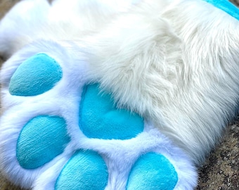 Customizable Plush Fursuit Handpaws: Soft Minky Claws, Lycra Lined