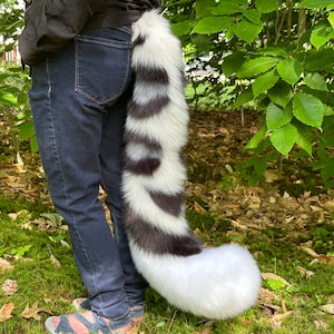 Fluffig Lyxig Snöleopardsvans - Katt Stor Katt Pälsdräkt Cosplay Helsydd Plysch