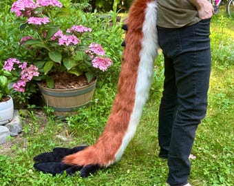 Any Color Dutch Angel Dragon Fursuit Tail - Soft Minky Feathers Spikes Therian
