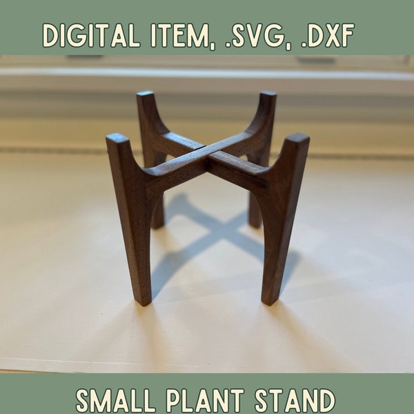 5 inch Plant Stand CNC file| decor for home office | gift | SVG and DFX | Carbide Vetric VCarve | Flat Pack