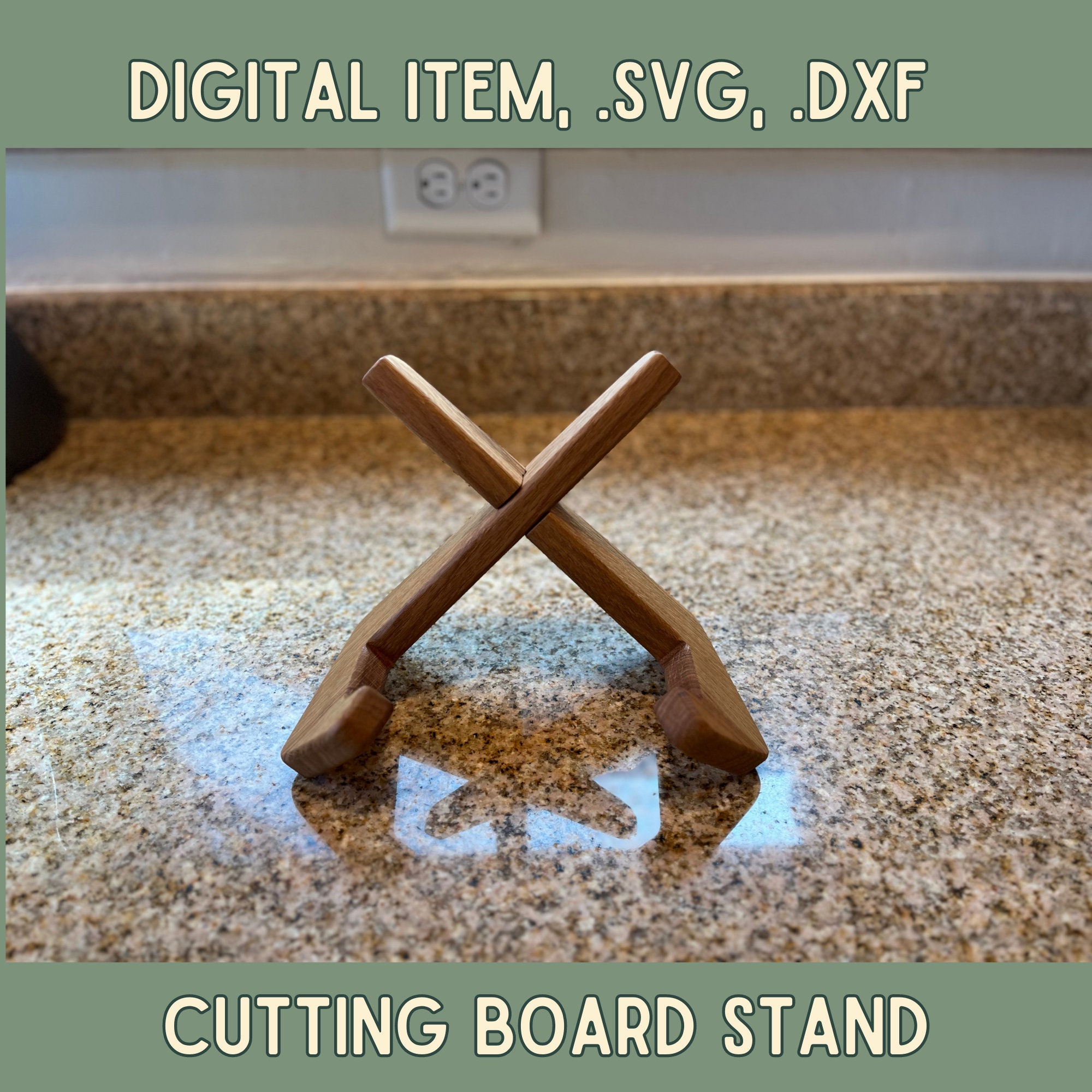 Cutting Board Stand CNC FILE Cook Book Stand Gift for Mom Etsy