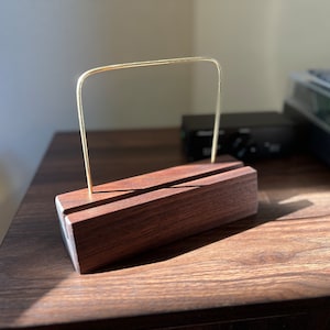 Record Holder | Now Spinning Playing | LP Vinyl stand | Groomsman Gift | Audiophile