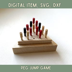 Peg Jump Spiel CNC-Datei | Brettspiel | Crackerfass | Mit Aufbewahrung | SVG und dxf | Geschenk | Reisegröße | Wirbel Solitaire | Basteln | Geschenk | Kinder