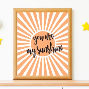 You Are My Sunshine | Kids Room Decor | Educational Posters | Digital Download