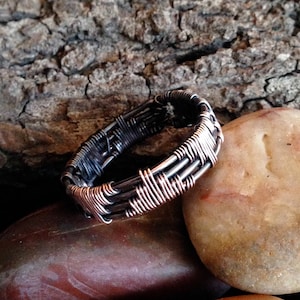 TUTORIAL Facing Pyramid Weave Mens Ring, Wire weave rin, Mens wire weave ring