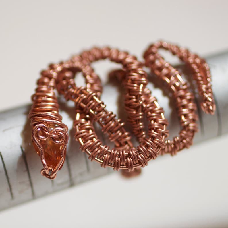 TUTORIAL Adjustable Serpent Ring, Wire Wrap Serpent Ring, Wire Weave Serpentt Ring image 3