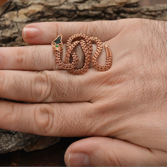 TUTORIAL Adjustable Serpent Ring Wire Wrap Serpent Ring Wire Weave Serpentt Ring Etsy