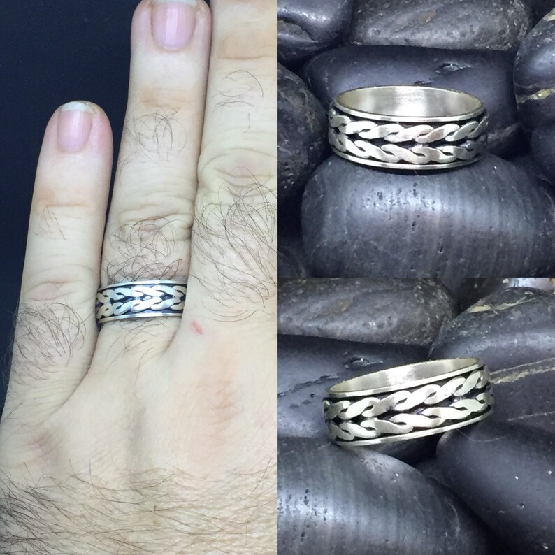 Mens Sterling Silver Spinner Ring Masculine Ring Spinner Etsy