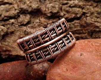 TUTORIAL Double Band Twisted Mens Ring, Free Bonus Wire Twisting Tutorial, Wire weave tutorial, Mens wire weave ring,