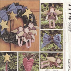 Simplicity 9375 Vintage Pattern Angel Ornaments in Variations UNCUT Craft Pattern