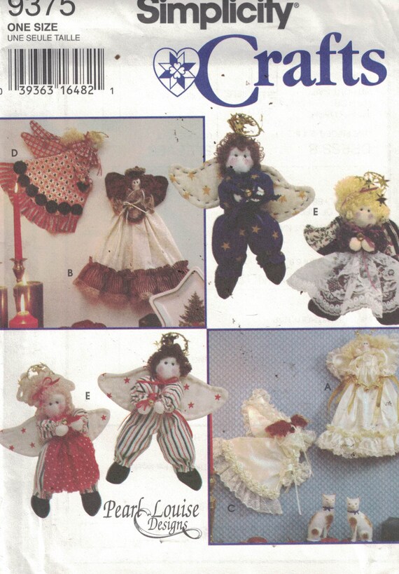 Simplicity 9375 Vintage Pattern Angel Ornaments in Variations UNCUT Craft Pattern