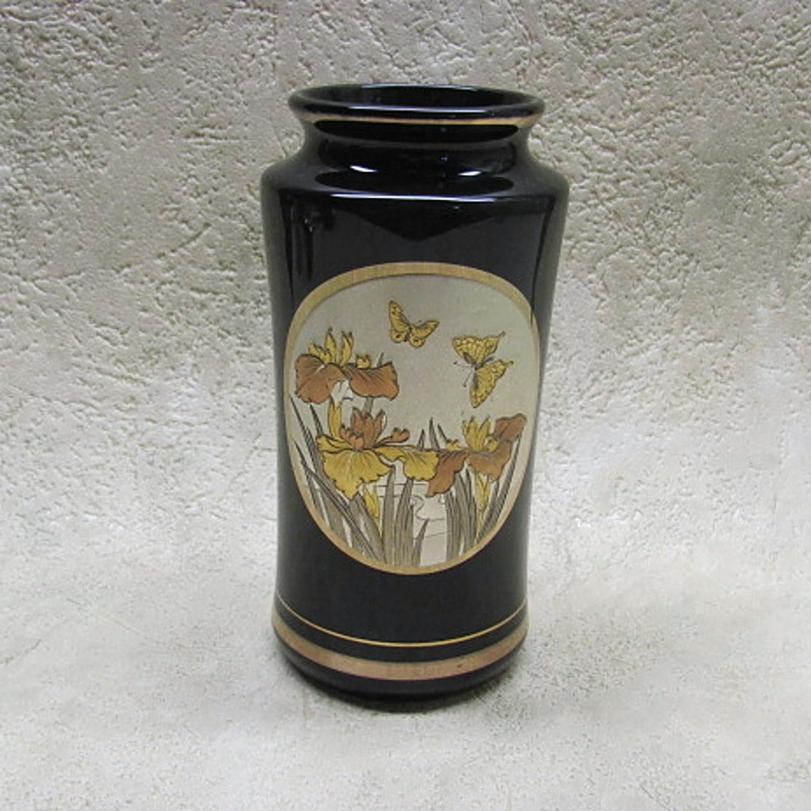 Vintage Art of Chokin Vase With Gold and Silver Trim Free Shipping Etsy