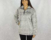 Kappa Alpha Theta Quarter Zip Sherpa in Gray