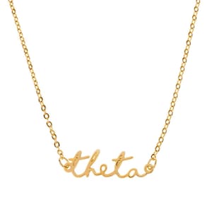Theta Gold Script Necklace