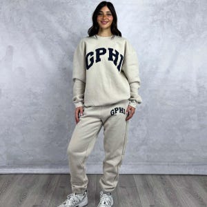 Gamma Phi Beta Beige Printed Sorority Sweatpants