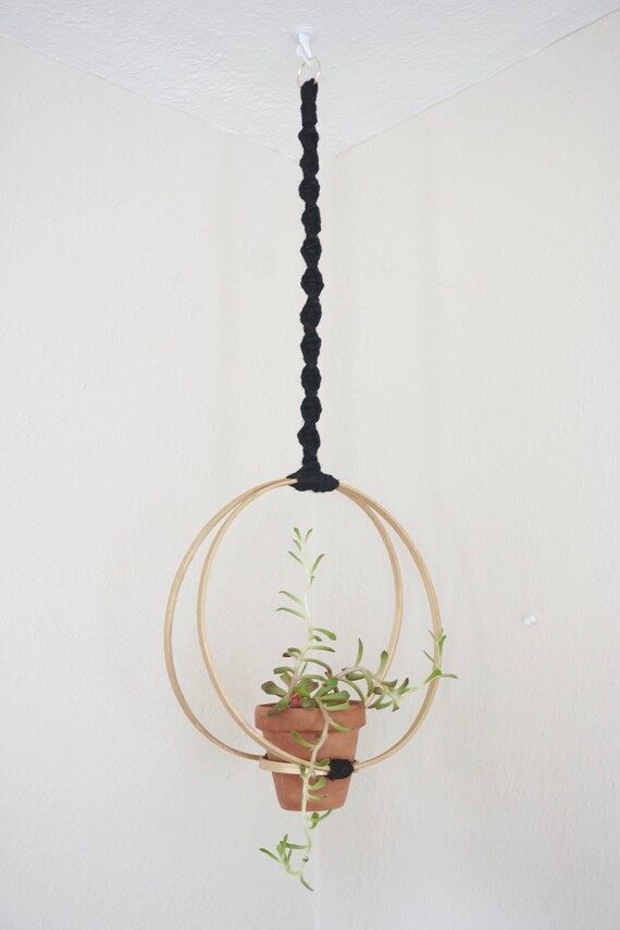 gold macrame hoop