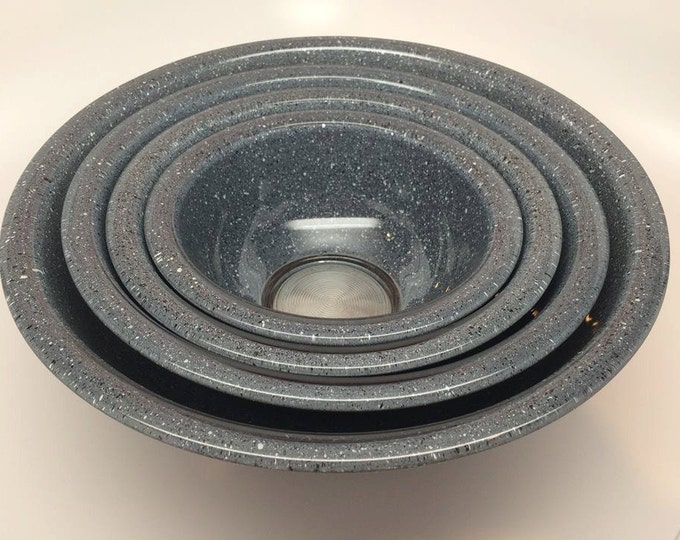 Set of 4 Limited Edition Pyrex Granite Speckled Nesting Bowls Etsy
