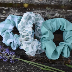 Teal Scrunchies 3 Pack